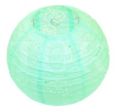 Бумажный фонарик с рисунком светло-бирюзовый 35 см. 0924-4